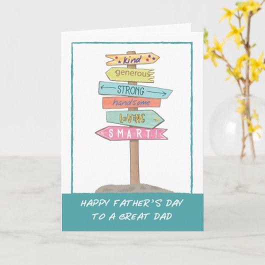 パパファーザーズ日おもしろいの署名の良い資質アメージング カード (黄色い花)