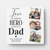 パパファーストラブフォーエバーパーソナライズされたヒーロー3写真 フォトプラーク (正面)