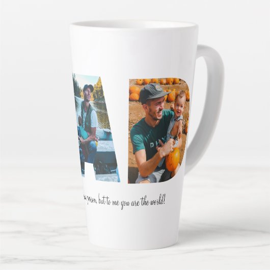 パパフォトコラージュラテマグお父さんの日 カフェラテマグ (右アングル)