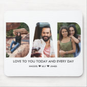 パパフォトコラージュ切り出し文字（白） マウスパッド (正面)