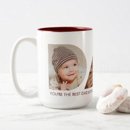 パパフォトコラージュ切り出し父の日誕生日 ツートーンマグカップ