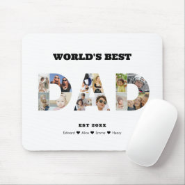 パパフォトコラージュ切り出し父の日誕生日 マウスパッド