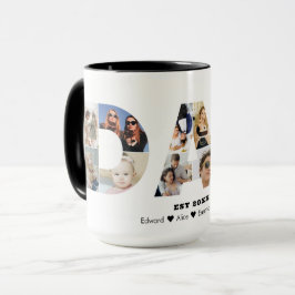 パパフォトコラージュ切り出し父の日誕生日 マグカップ