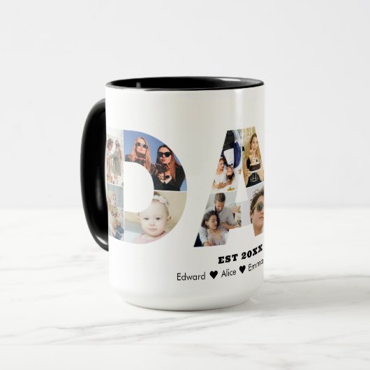 パパフォトコラージュ切り出し父の日誕生日 マグカップ (正面左)