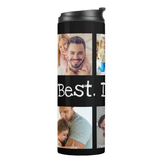 パパフォトコラージュ最高のパパエバー白黒ユニーク タンブラー (回転左)