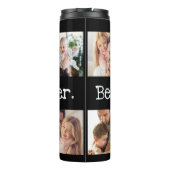 パパフォトコラージュ最高のパパエバー白黒ユニーク タンブラー (裏面)