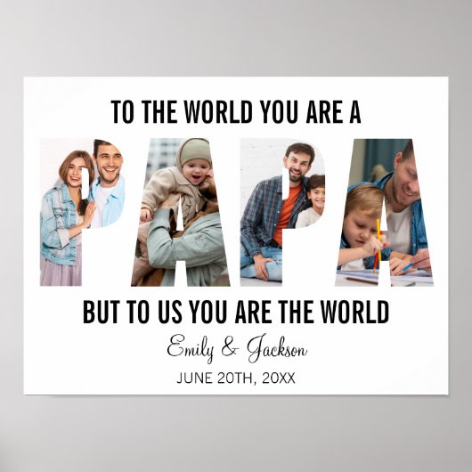 パパフォトコラージュ誕生日パパプレゼントパパ ポスター (正面)