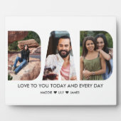 パパフォトコラージュ3文字切り出し パーソナライズされた フォトプラーク (正面)