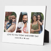 パパフォトコラージュ3文字切り出し パーソナライズされた フォトプラーク (側面)