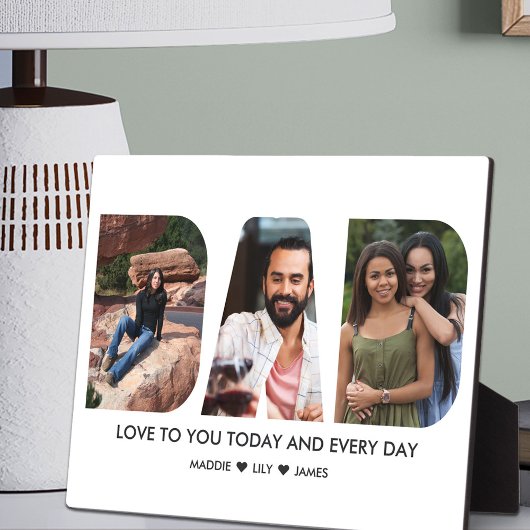 パパフォトコラージュ3文字切り出し パーソナライズされた フォトプラーク