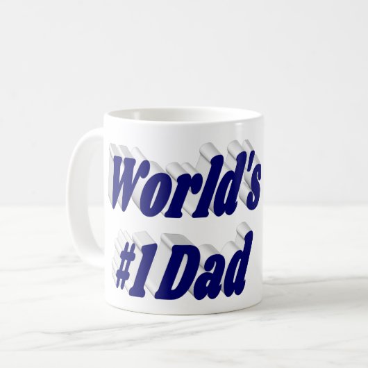 パパフォトダークブルー文字コーヒーマグ コーヒーマグカップ (正面左)