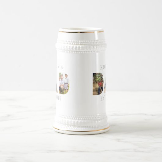 パパフォトビパーソナライズされたールマグスタイン ビールジョッキ (中央)