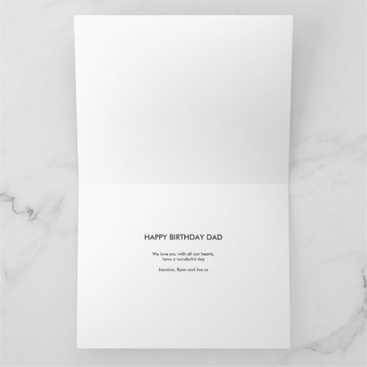 パパフォトレター切り出し誕生日カード カード (内部)