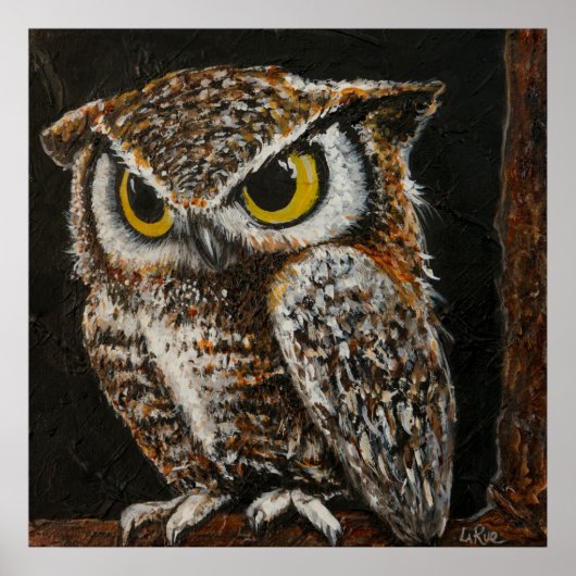 パパフクロウ、鳥の賢い羽 ポスター (正面)