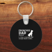 パパフレンシュブルドッフレンチワンフランスのピードッグ キーホルダー (正面)