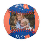 パパブルーハッピーパパの日の写真野球 野球ボール (裏面)