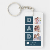 パパブルーハート写真父の日 キーホルダー (正面)