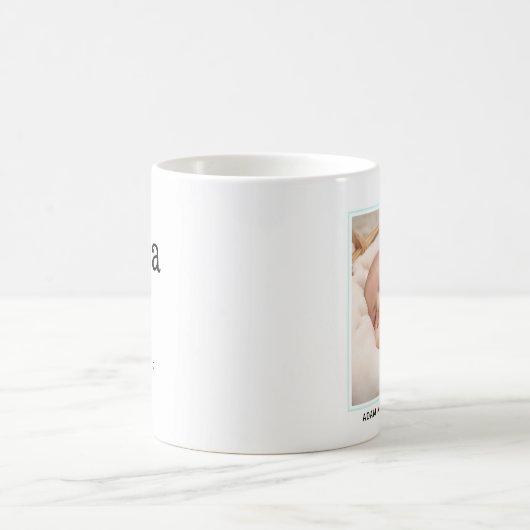 パパブルーハート独身の写真カスタム コーヒーマグカップ (中央)