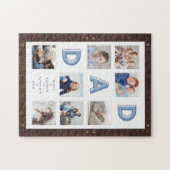 パパブルーレターズ父の日の写真革枠 ジグソーパズル (横)