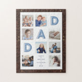 パパブルーレターズ父の日の写真革枠 ジグソーパズル (縦)