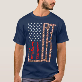 パパプラムレジェンドアメリカ国旗の父親日 Tシャツ