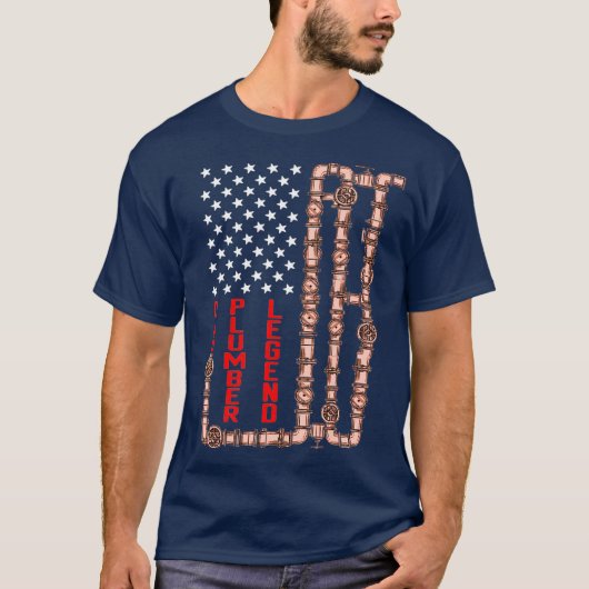 パパプラムレジェンドアメリカ国旗の父親日 Tシャツ (正面)
