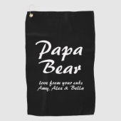 パパベアと彼のcubsスクリプトWham-O Frisbee ゴルフタオル (正面)