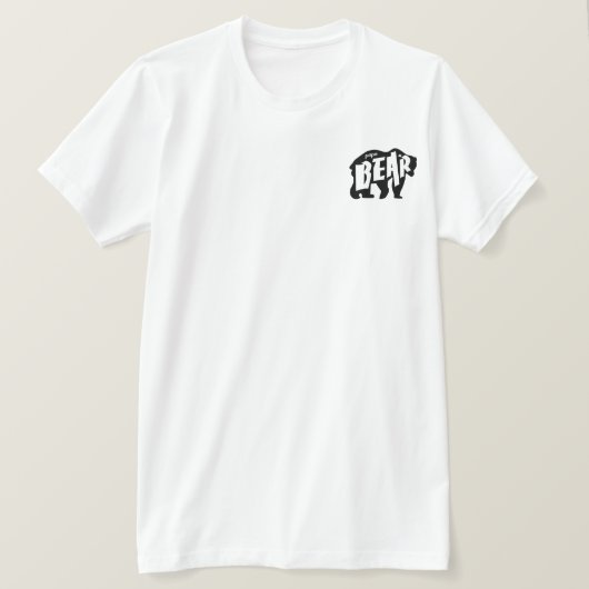 パパベアのシルエット 黒 Tシャツ (デザイン正面)