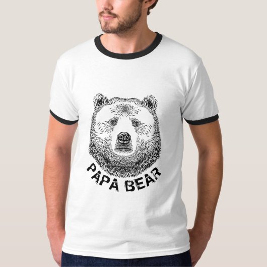 パパベアの手描きイラスト Tシャツ (正面)