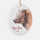 パパベアウォーター色デイトデパーソナライズされたディ セラミックオーナメント (右)