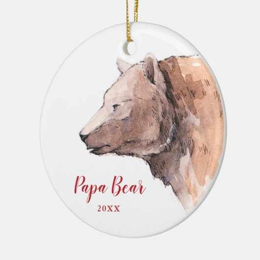 パパベアウォーター色デイトデパーソナライズされたディ セラミックオーナメント (左)