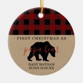 パパベアオーナメント初めてのクリスマスパパと写真 セラミックオーナメント (正面)