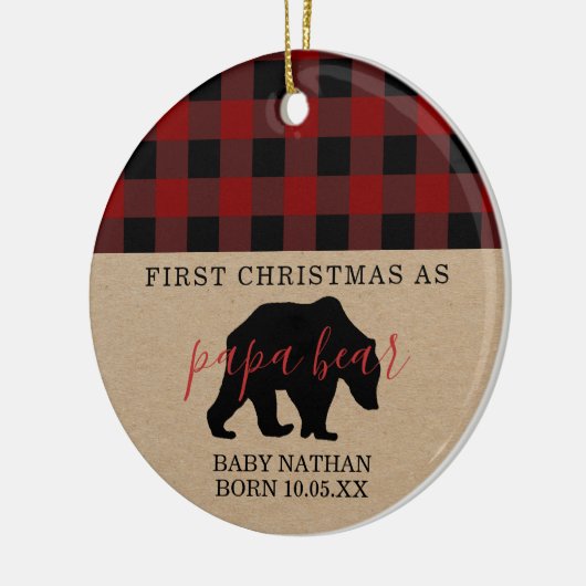 パパベアオーナメント初めてのクリスマスパパと写真 セラミックオーナメント (左)