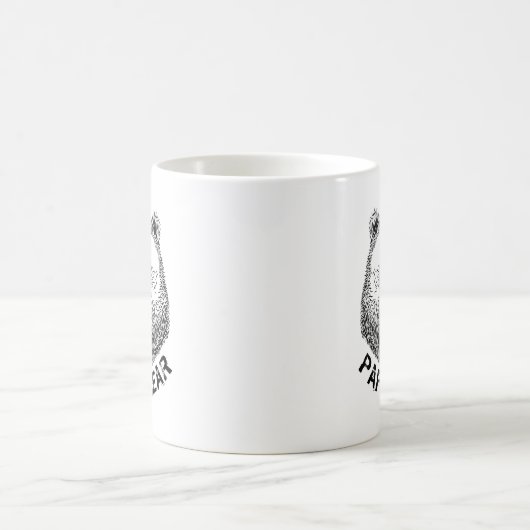 パパベアハンドドローイラストレーション コーヒーマグカップ (中央)