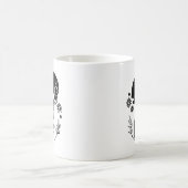 パパベアフローラ白黒 コーヒーマグカップ (中央)