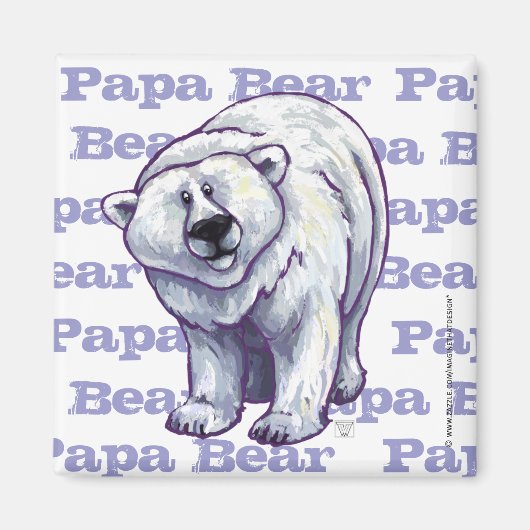 パパベアポーラベアスクエアマグネット マグネット (正面)