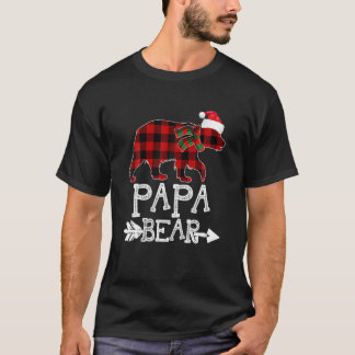 パパベアークリスマスクリスマスパジャマレッドプリドバッファロー Tシャツ