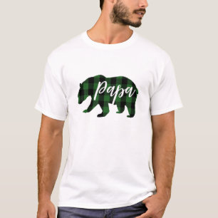 パパベアーグリーンプレイド スクリプト Tシャツ
