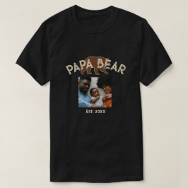 パパベア ファーザー 創立年 フォト ブラック Tシャツ