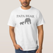 "パパベア" ベア 子熊と釣りする Tシャツ