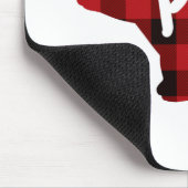 パパベア – 赤と黒のバッファロープレイド マウスパッド (コーナー)