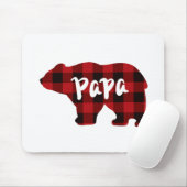 パパベア – 赤と黒のバッファロープレイド マウスパッド (マウス)