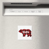 パパベア – 赤と黒のバッファロープレイド マグネット (インサイチュ (食洗機))