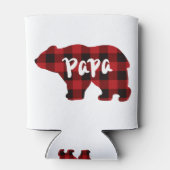 パパベア – 赤と黒のバッファロープレイド 缶クーラー (裏面)