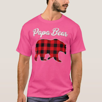 パパベクリスマスパジャマレッドプリドバッファローファミル Tシャツ