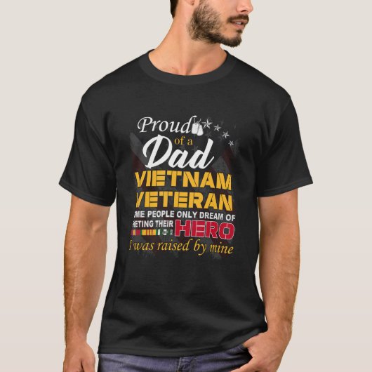 パパベトナ誇りを持ったム退役軍人マイヒーロースワ Tシャツ (正面)