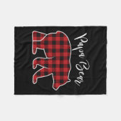 パパベパジャマレッドバッファロークリスマスおもしろいファミリーChr フリースブランケット (正面(横))