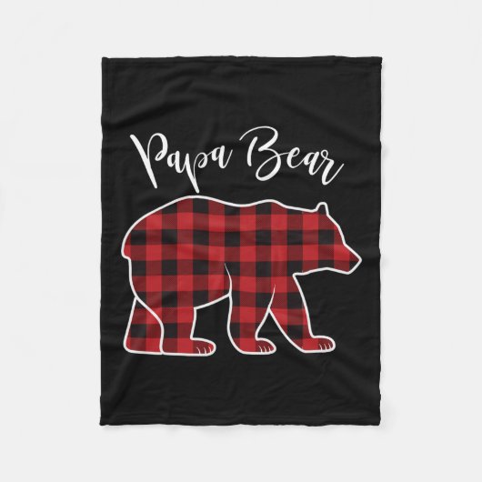 パパベパジャマレッドバッファロークリスマスおもしろいファミリーChr フリースブランケット (正面)