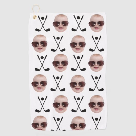 パパベビー用キッズフォト最高の顔パパBy Par ゴルフタオル (正面)