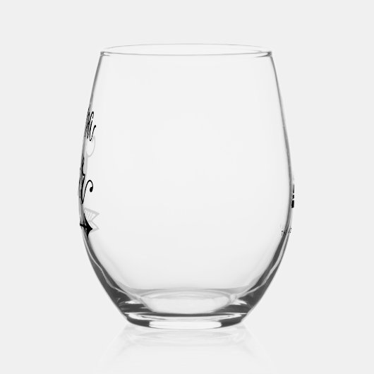 パパベベアの部族の書パーソナライズされた道 ステムなしワイングラス (左)